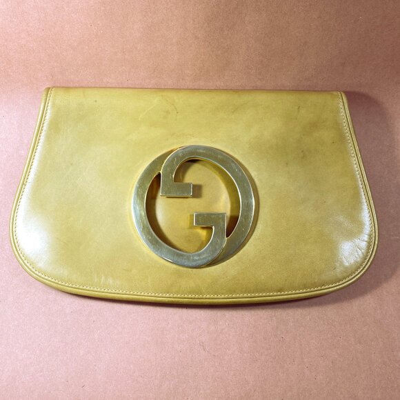 Gucci Handbags - Vintage Gucci1980s Blondie Unicorn Brown leather Gucci Clutch Bag